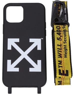 Off-White c/o Virgil Abloh Gebroken Witte Iphone-deur Iphone 12 Man Polyurethaan Zwart