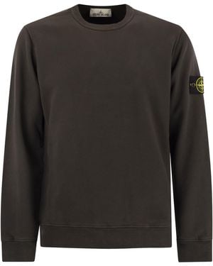 Stone Island Crewneck Sweatshirt Met Badge - Zwart