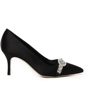 Manolo Blahnik Asapump Satin Court Shoes - Black