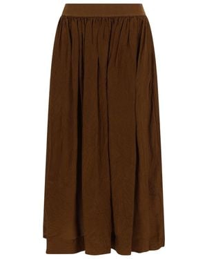 Uma Wang High Waist Midi Skirt - Brown