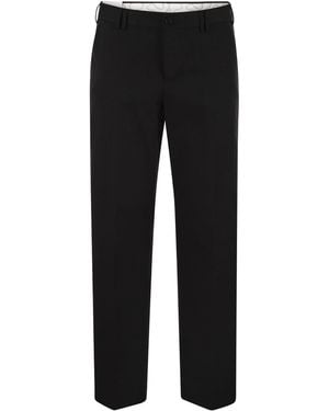 PT Torino Michael Straight Leg Cotton Linen Pants - Black