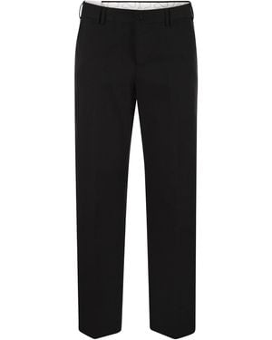 PT Torino Michael Straight Leg Cotton Linen Trousers - Black