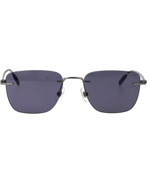 Montblanc Ruthenium-Ruthenium- Metal Sunglasses - Blue