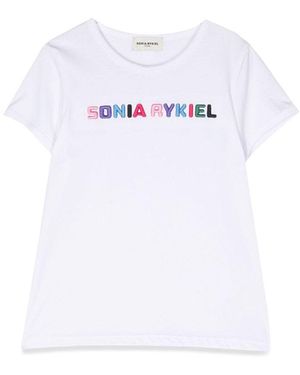 Sonia Rykiel T Shirt Logo Contrasting Profiles - White