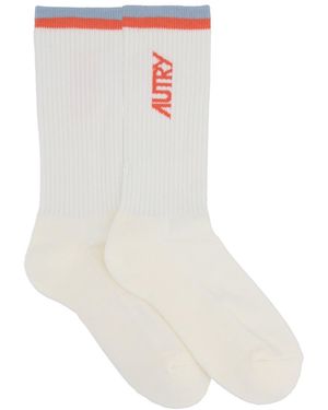 Autry Socks With Logo - White