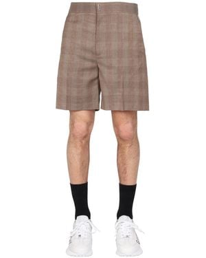 Givenchy Prince Of Wales Pattern Bermuda Shorts - Gray