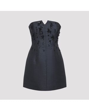 Alberta Ferretti Tailoring Off Shoulder Dress - Blue