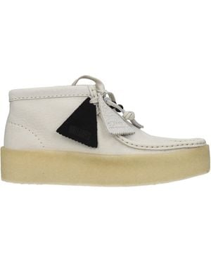 Clarks Stivaletti Wallabeecup Donna Camoscio Bianco/Bianco Sporco - Natural