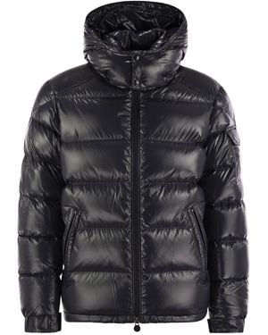 Moncler Maya Short Down Jacke mit Kapuze - Schwarz