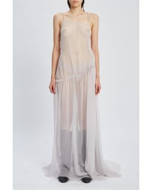 Ann Demeulemeester Neta Long Deconstructed Dress With Asymmetric Back - Gray