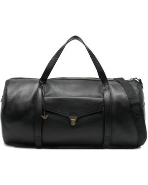 Emporio Armani Leather Duffle Bag - Black