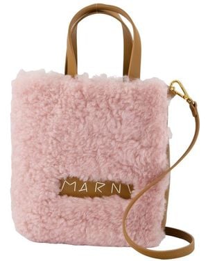 Marni Museo Soft Shopper Bag Leder rosa - Pink