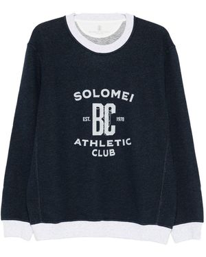 Brunello Cucinelli Logo-Baumwoll-Sweatshirt - Schwarz