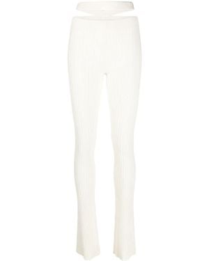 ANDREADAMO Pantalones Con Abertura Y Cintura Alta - Blanco