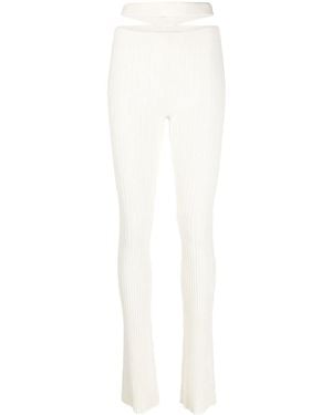 ANDREADAMO Pantaloni a vita alta con inserti - Bianco