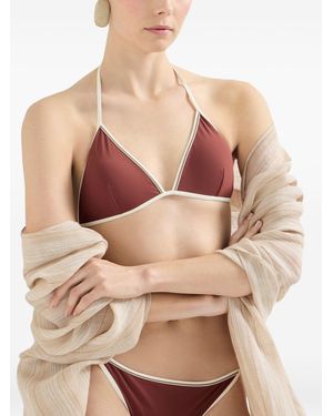 Brunello Cucinelli Triangel-Bikinioberteil - Natur