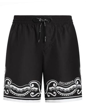 Dolce & Gabbana Bedrukt Zwempak - Zwart