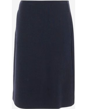Jil Sander Gonna Midi Di Wool Blend - Blu