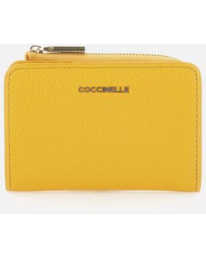 Coccinelle Metallic weiche gelbe Brieftasche