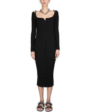 Philosophy Di Lorenzo Serafini Ribbed Knit Midi Dress - Black