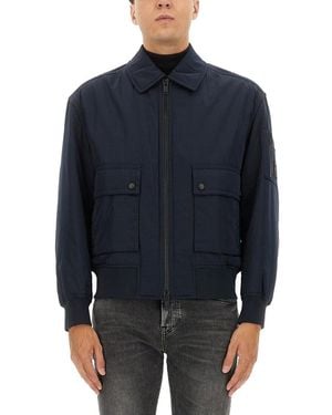 BOSS Bomber Jacket With Removable Lining - Blue