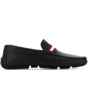 Bally Ivory Leather Perthy Loafers - Zwart