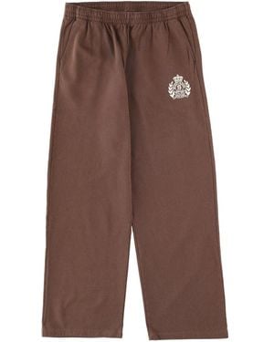 SPORTY&RICH Trousers With Logo - Brown