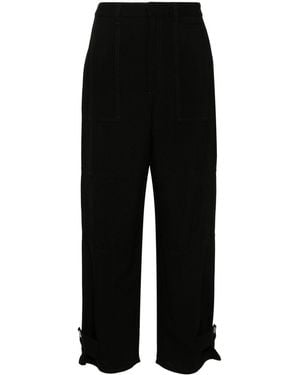 Loewe Linen Blend Cargo Trousers - Black