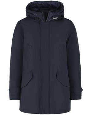 Woolrich 'Polar High Collar' Cotton Blend Parka - Blue