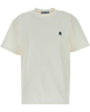 Prada Logo Crew Neck T-Shirt - White