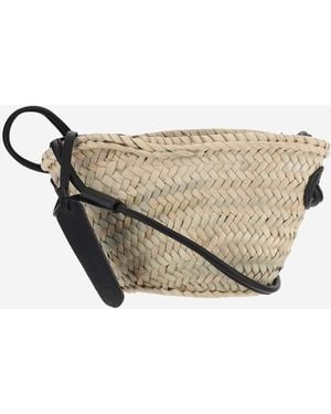 Filippo Catarzi 1910 Straw Bag With Logo - Metallic