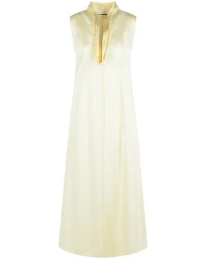 Jil Sander Ivory Acetate And Viscose Dress - White