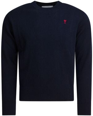 Ami Paris Classic Crew Neck Knitwear - Blau