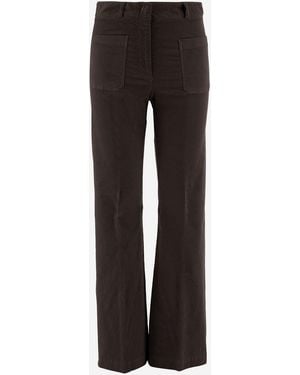 QL2 Donna Stretch Cotton Velvet Trousers - Black