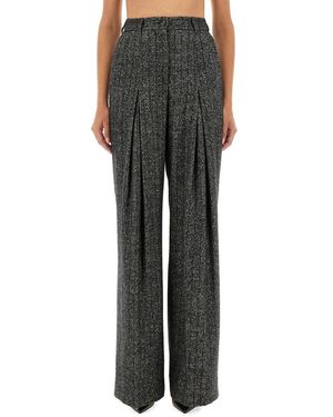 Dolce & Gabbana Dolce & Gabbana Striped Wool Trousers - Grey