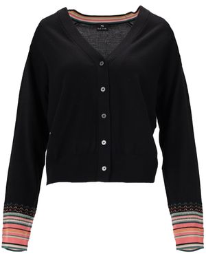 Paul Smith Dames Gebreid Vest Met Knoop Door - Zwart