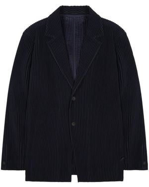 Issey Miyake Homme Plisse Issey Miyake Plissé Single-Breasted Blazer - Blue