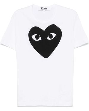 COMME DES GARÇONS PLAY U T Shirt Logo Print Knit - Black