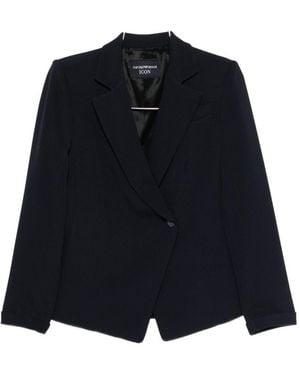 Emporio Armani Double-Breasted Blazer Jacket - Blue