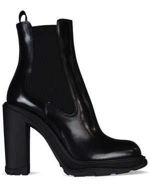 McQueen Leather Boots - Black