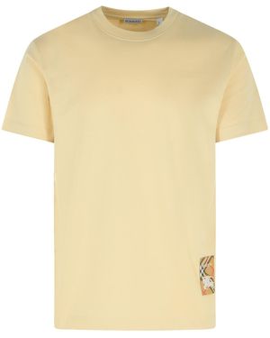 Burberry Cotton T Shirt - Yellow