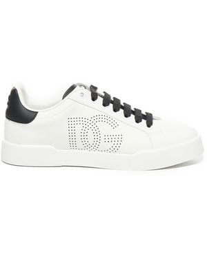 Dolce & Gabbana Portofino Kalbsledersneaker - Weiß