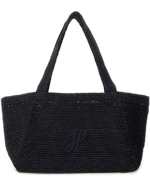 Patou Large Jp Monogram Trapeze-Design Tote Bag - Black