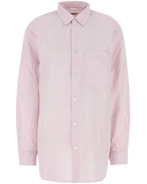 Tekla Embroidered Poplin Oversize Pajama Shirt - Pink
