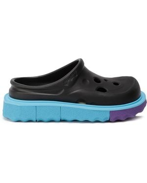 Off-White c/o Virgil Abloh Pantofole in gomma nere con dettaglio perforato - Blu