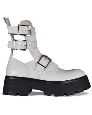 McQueen Stiefel Mit Schnallen - Weiß