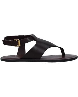 Loro Piana Sandalen Trani Vrouw Leer Paars/pruimen - Zwart