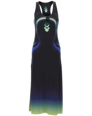 CASABLANCA Sporchid Slinky Midi Dress - Blue
