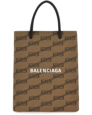 Balenciaga Printed Canvas Phone Case - Brown