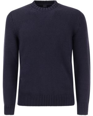 Fedeli Winter Cotton Crew Neck - Blauw